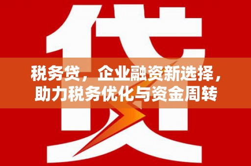 九原税务贷，企业融资新选择，助力税务优化与资金周转